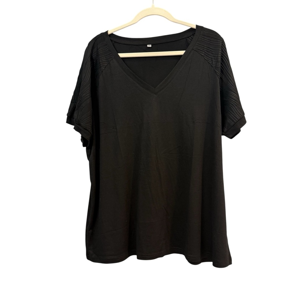 Black V-Neck Top 2XL